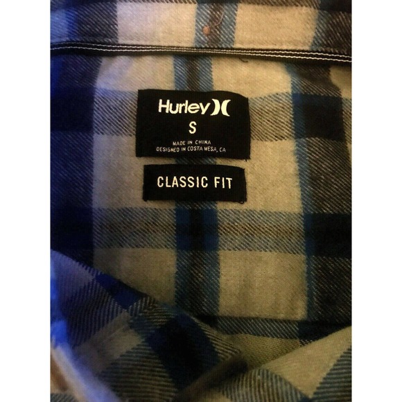 Hurley Dri-Fit Hemmingway Flannel Button Front Shirt Mens Small Grey Plaid $70 - Picture 2 of 6